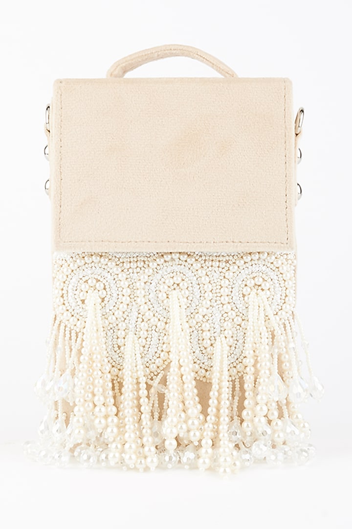 Ivory Crystal Embroidered Box Clutch by Forever Noor at Pernia's Pop Up Shop
