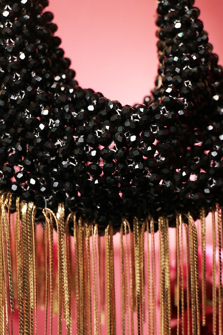 Black Crystal Boat Bag by Forever Noor at Pernia's Pop Up Shop