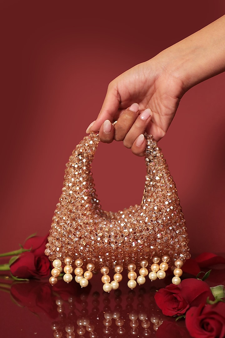 Gold Crystal Boat Bag by Forever Noor at Pernia's Pop Up Shop