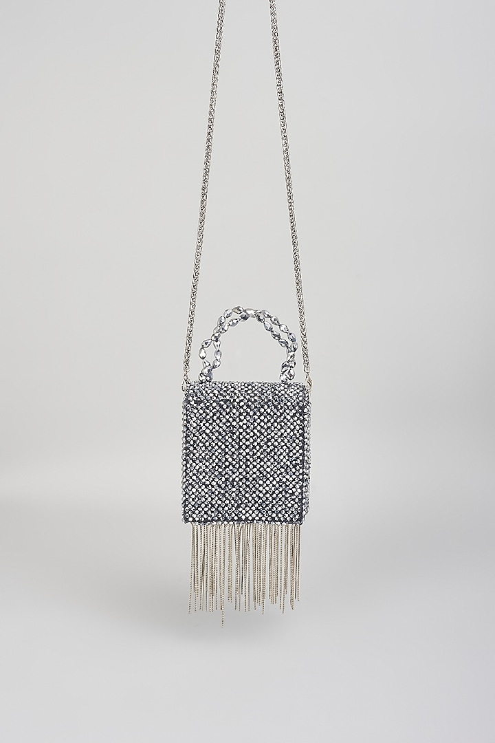 Dark Grey Crystal Mini Bag by Forever Noor at Pernia's Pop Up Shop