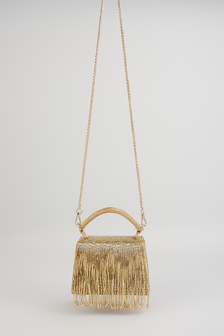 Gold Satin Bag by Forever Noor at Pernia's Pop Up Shop