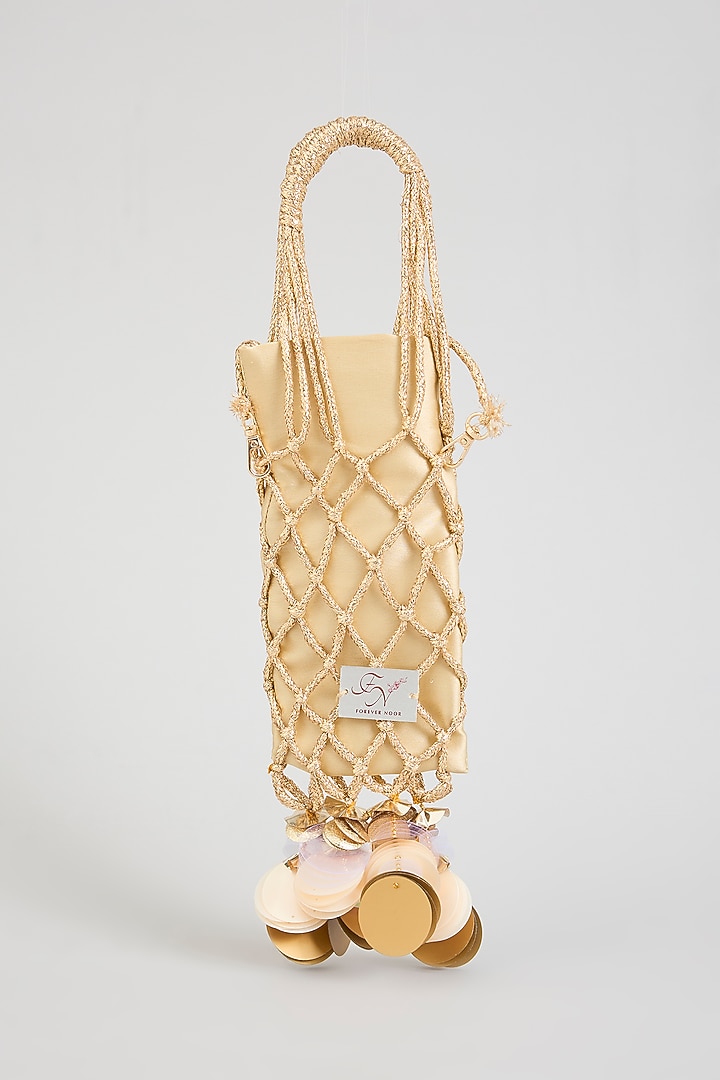 Gold Satin Mirror Disc Prism Phone Bag by Forever Noor at Pernia's Pop Up Shop
