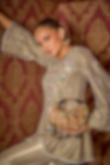 Green Suede & Rexine Handbag by Forever Noor at Pernia's Pop Up Shop