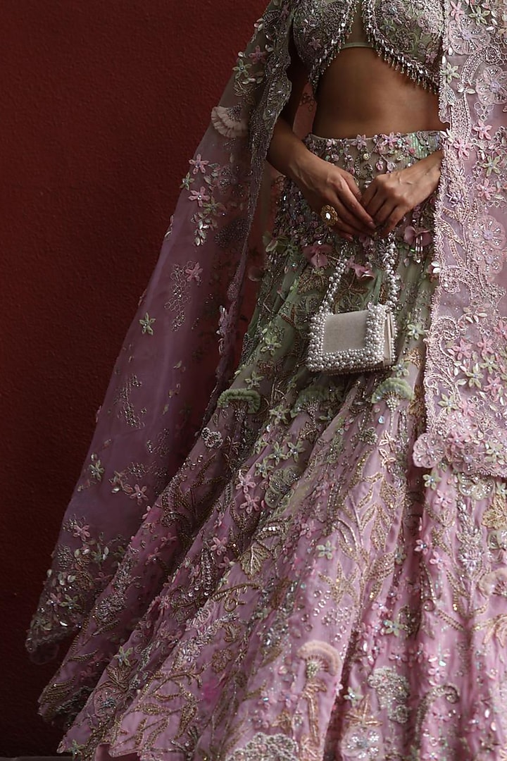 Ivory Suede Pearl Mini Clutch by Forever Noor at Pernia's Pop Up Shop