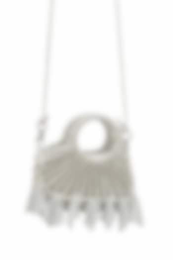 Silver Suede Clutch by Forever Noor at Pernia's Pop Up Shop