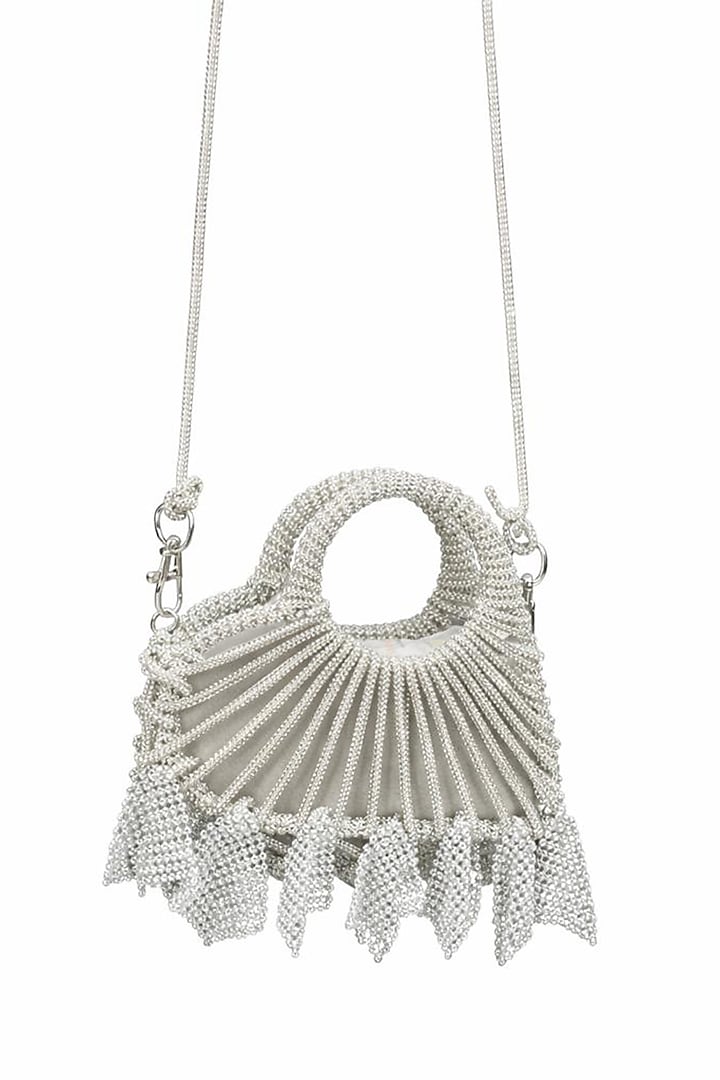 Silver Suede Clutch by Forever Noor at Pernia's Pop Up Shop