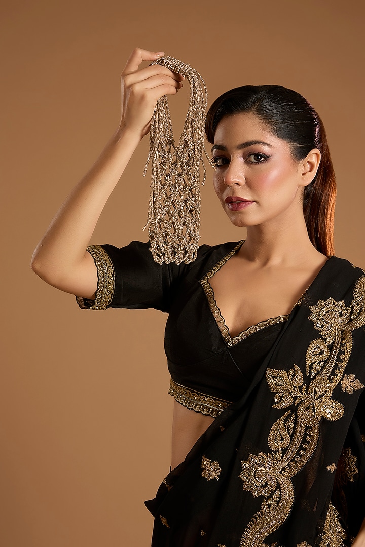 Gold Velvet Potli by Forever Noor at Pernia's Pop Up Shop