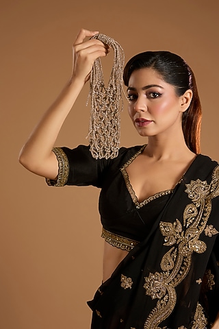 Gold Velvet Potli by Forever Noor
