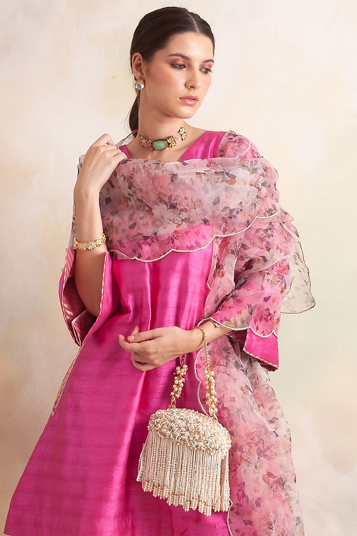 Beige Suede Handcrafted Clutch by Forever Noor at Pernia's Pop Up Shop