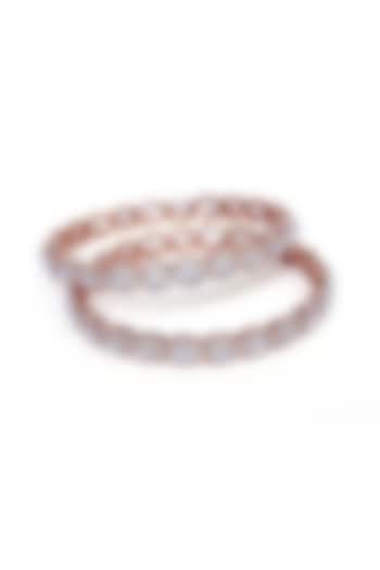 Rose Gold Finish Bangles In Sterling Silver (Set of 2) by Fine Silver Jewels at Pernia's Pop Up Shop