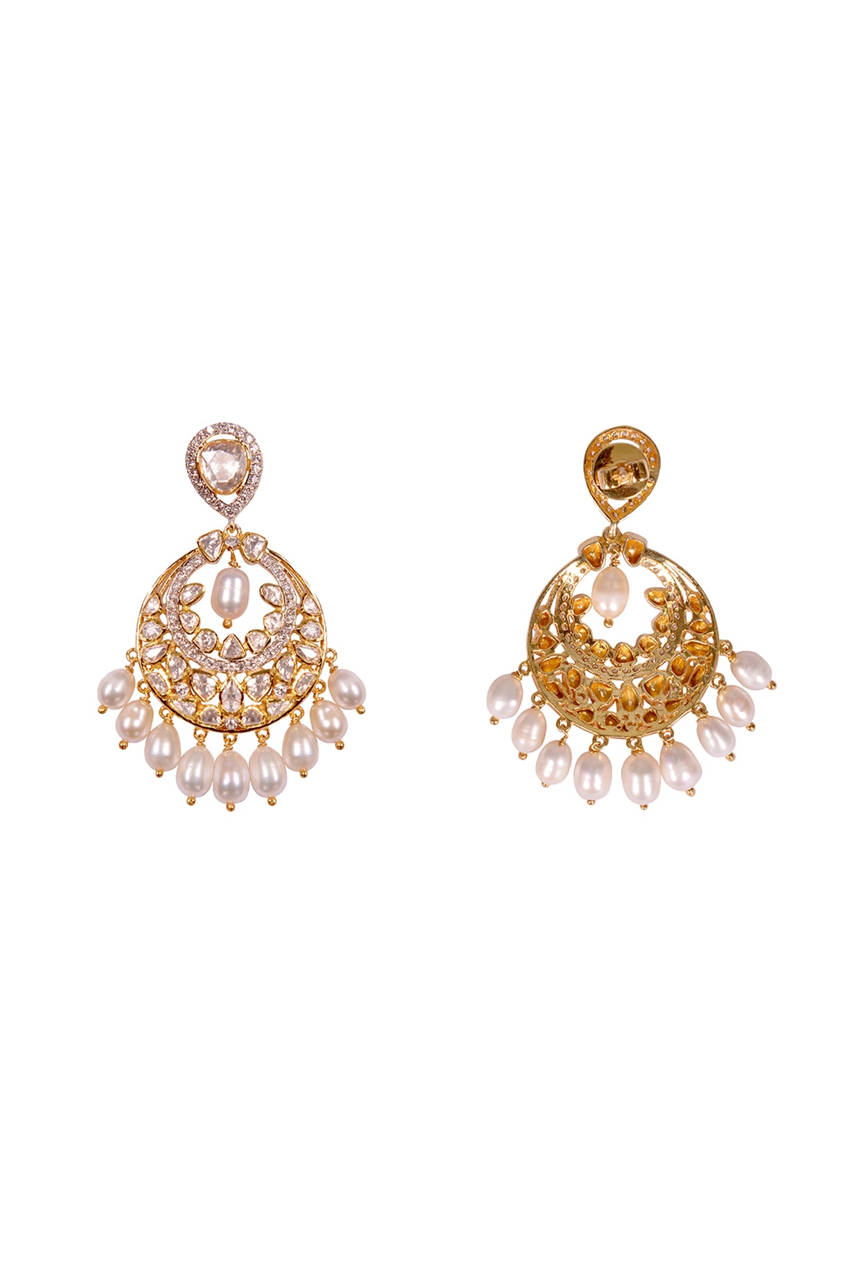 Chand Bali Earrings | Buy Gold And Diamond Chand Bali Earrings