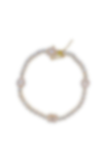 Gold Finish Polki Bracelet In Sterling Silver by Fine Silver Jewels at Pernia's Pop Up Shop