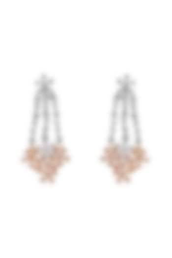 Two Tone Finish Swarovski Earrings In Sterling Silver by Fine Silver Jewels