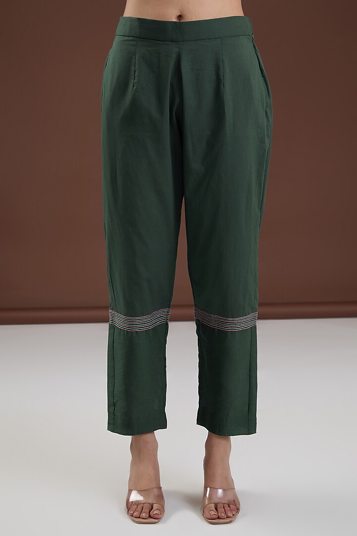 Multi-Colored Chanderi Silk A-Line Kurta Set by FINE THREADS BY HINA & NIKHAT at Pernia's Pop Up Shop