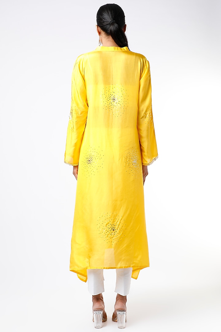 Bright Yellow Dupion Silk Kerchief Tunic by ILAPTI at Pernia's Pop Up Shop