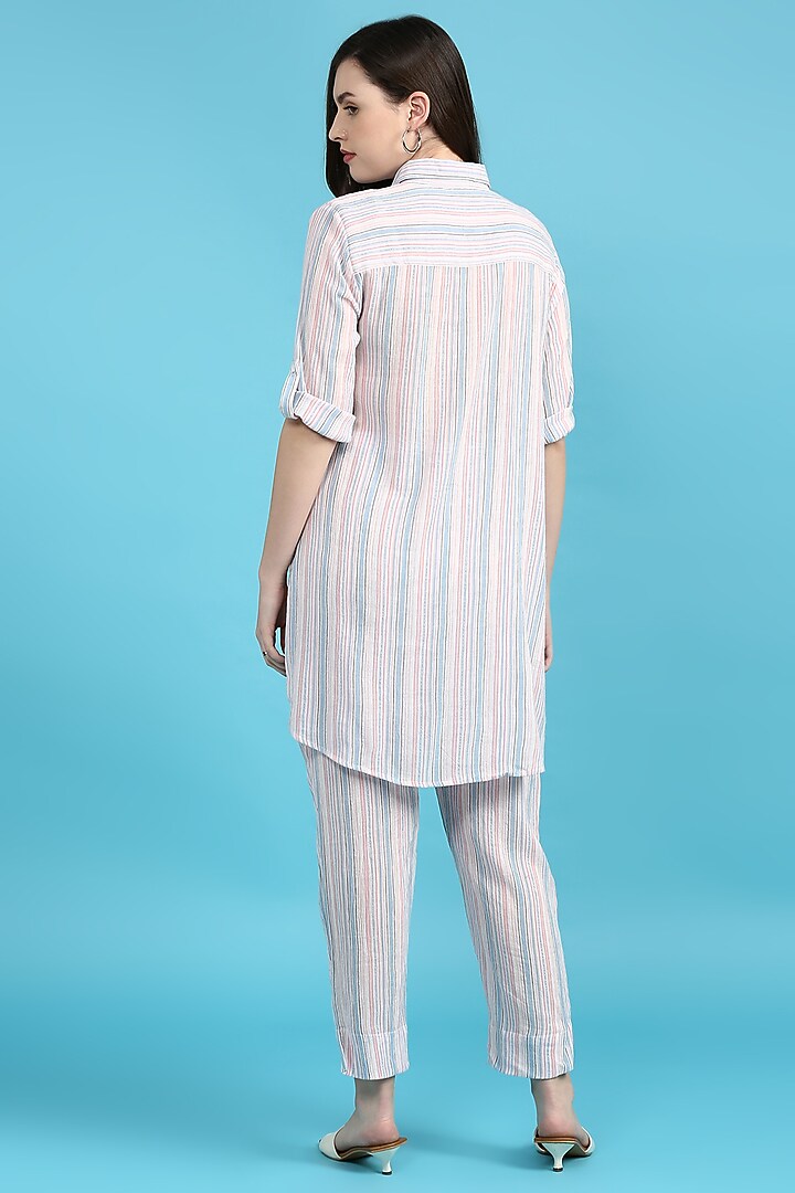 Pink & Blue Muslin Tunic Set by ILAPTI at Pernia's Pop Up Shop