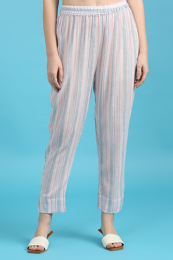 Pink & Blue Muslin Tunic Set by ILAPTI at Pernia's Pop Up Shop