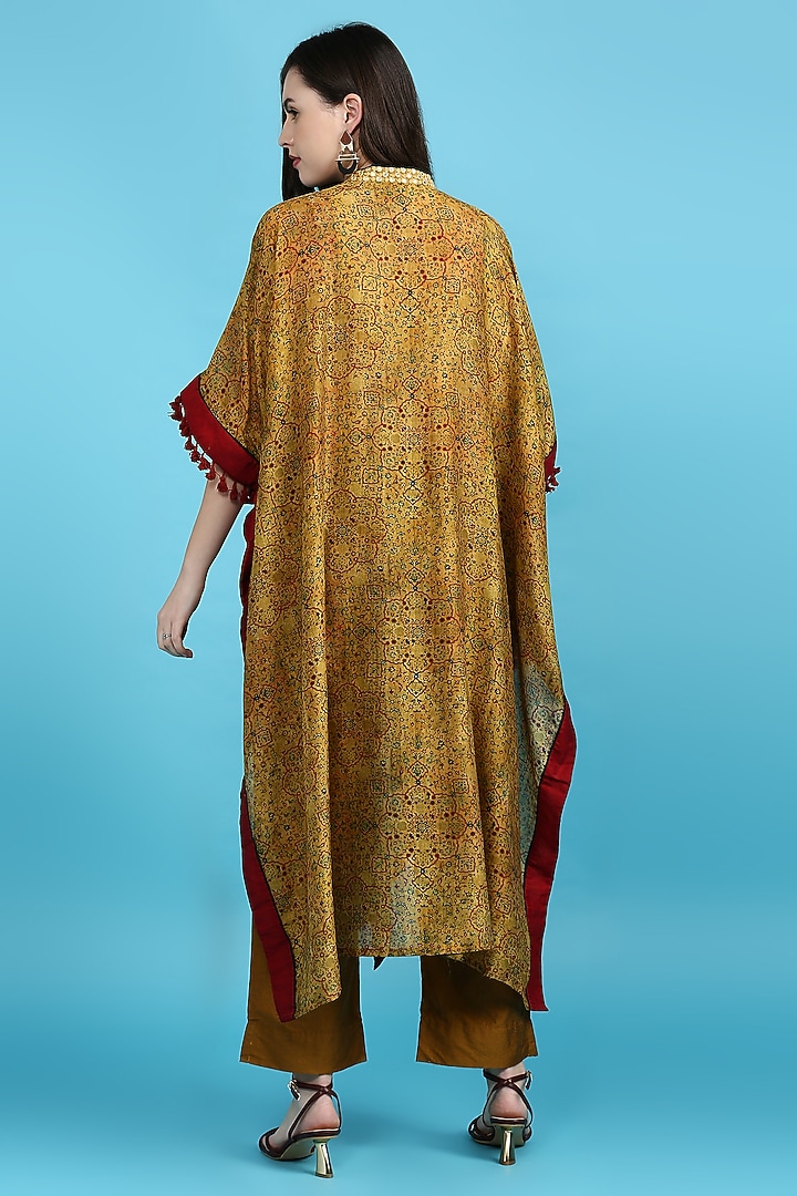 Yellow Printed Kaftan Set by ILAPTI at Pernia's Pop Up Shop