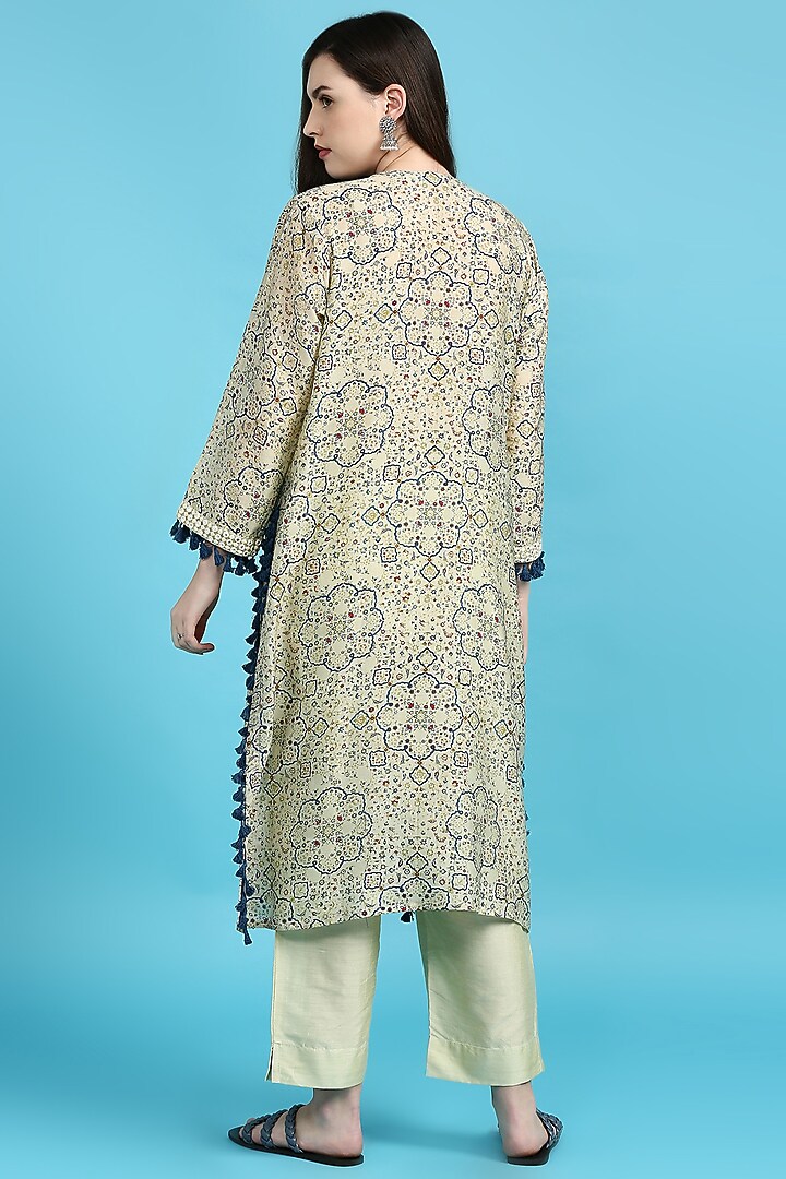 Beige Printed Kurta Set by ILAPTI at Pernia's Pop Up Shop