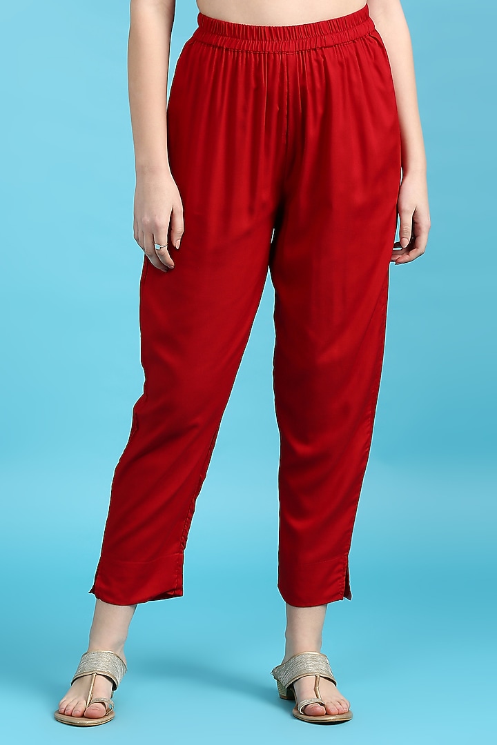 Red Ikat Printed Tunic Set by ILAPTI at Pernia's Pop Up Shop