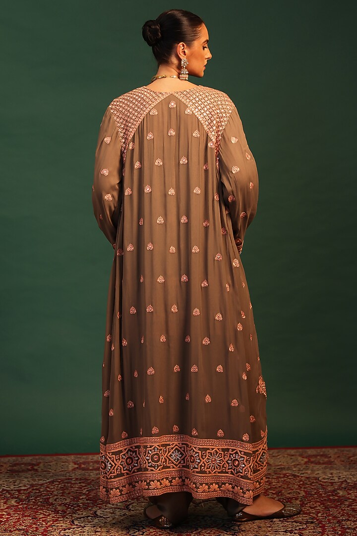 Multi-Colored Georgette Mirror & Dori Embroidered Jacket Set by World Of Folklore at Pernia's Pop Up Shop