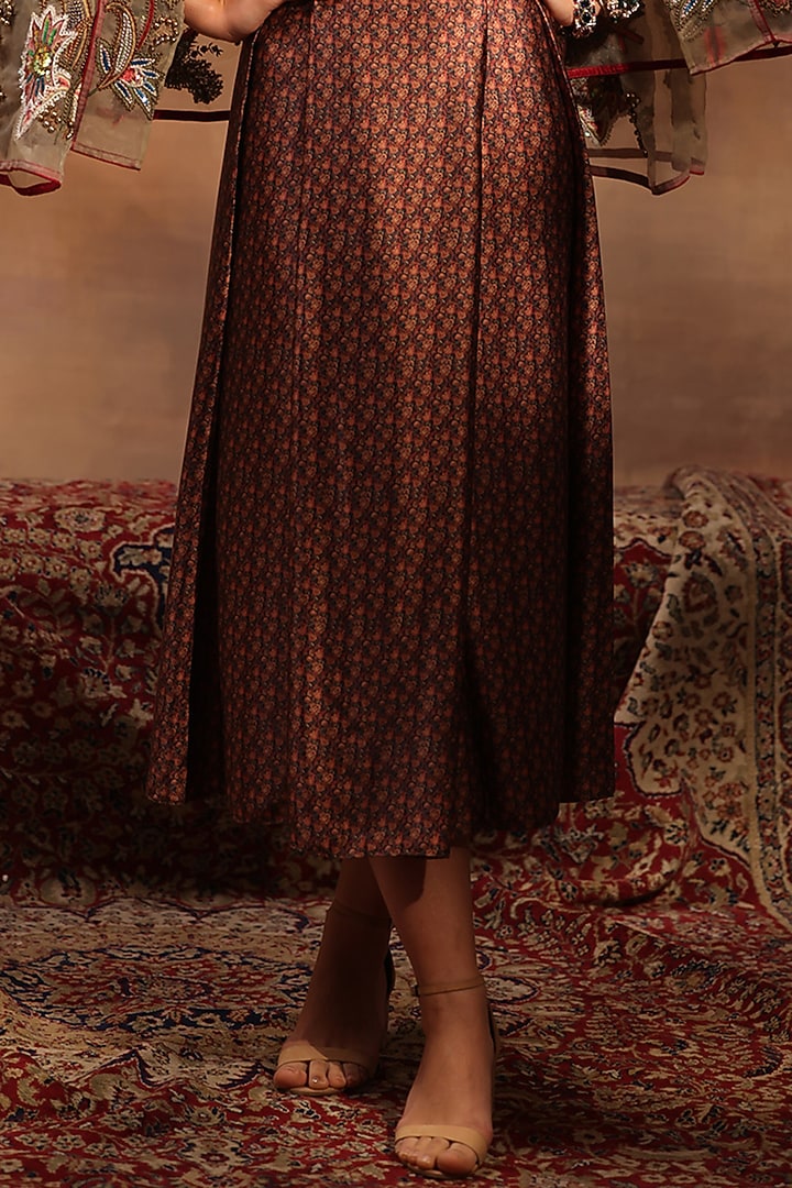 Multi-Colored Silk Poly Crepe Floral Printed Party Wear Gown With Cape by World Of Folklore at Pernia's Pop Up Shop