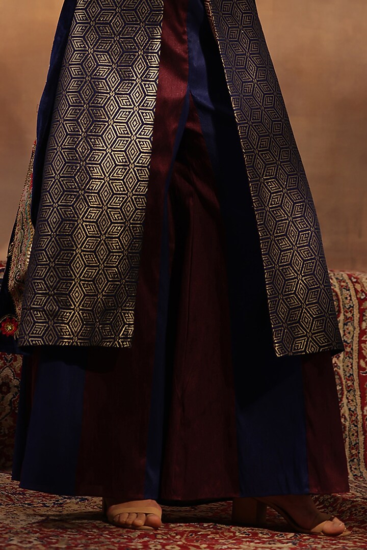 Multi-Colored Velvet & Jacquard Embroidered Jacket Set by World Of Folklore at Pernia's Pop Up Shop
