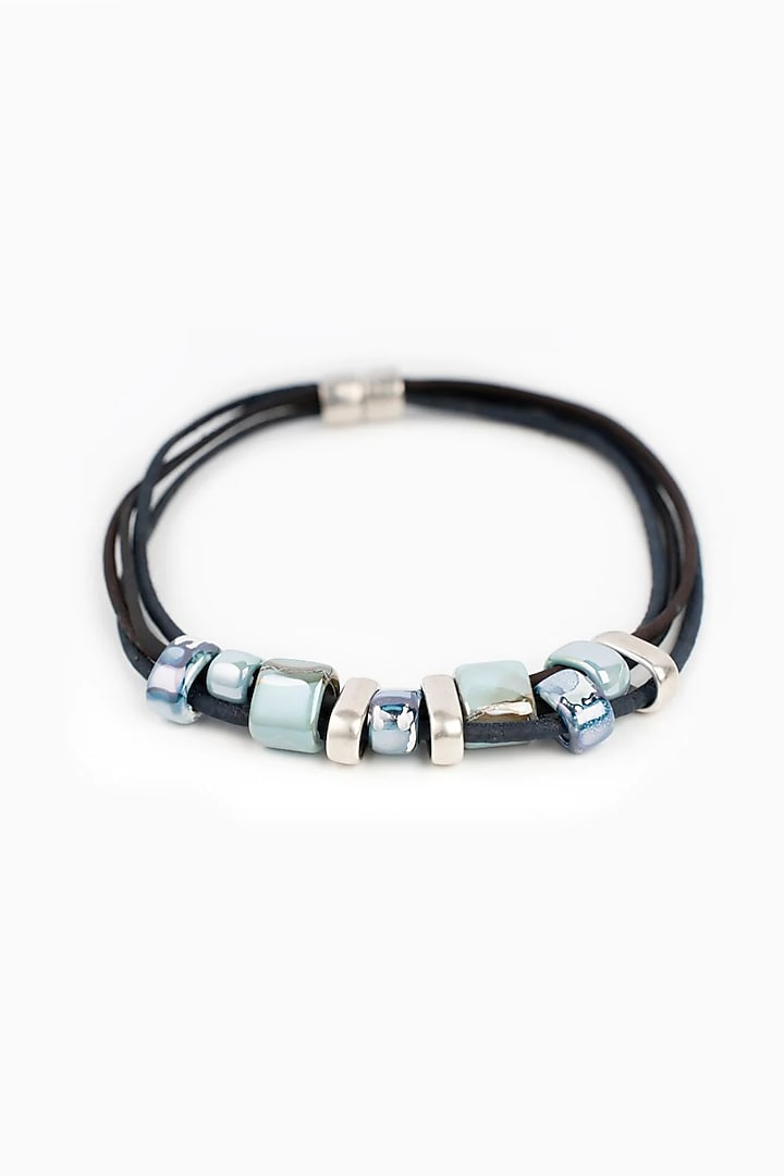 Blue Ceramic Stone Cork Choker Necklace by FORET at Pernia's Pop Up Shop