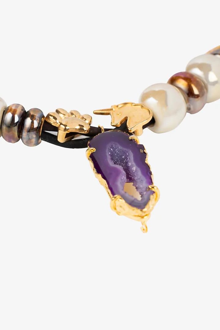 Purple Ceramic Handmade Necklace by FORET at Pernia's Pop Up Shop