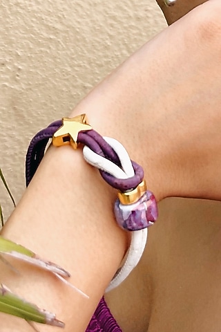 Purple & White Handmade Cork Bracelet by FORET