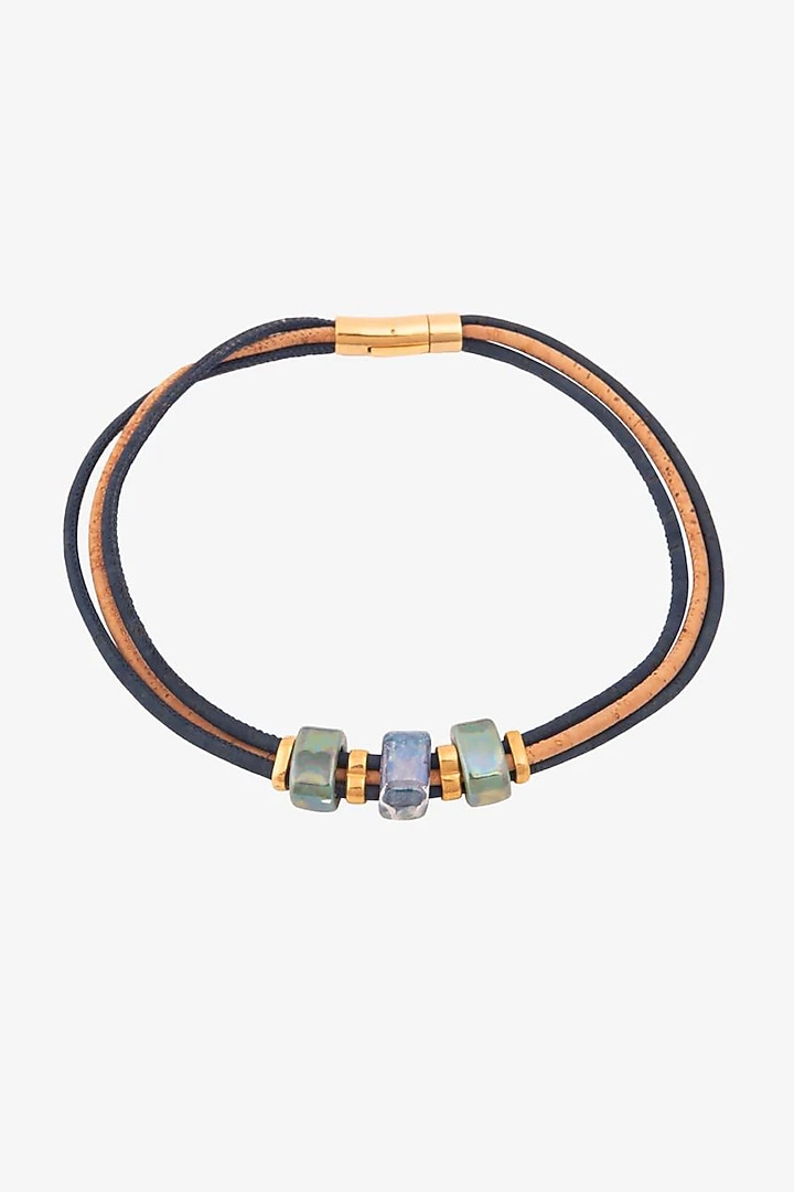 Turquoise Handmade Cork Necklace by FORET at Pernia's Pop Up Shop