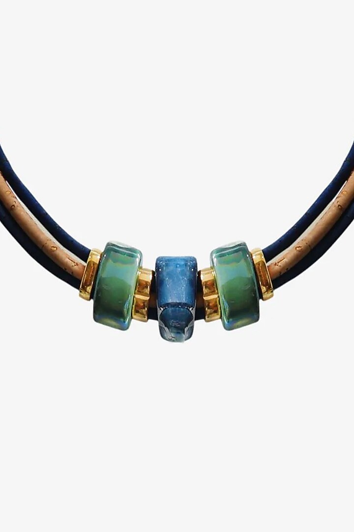Turquoise Handmade Cork Necklace by FORET at Pernia's Pop Up Shop