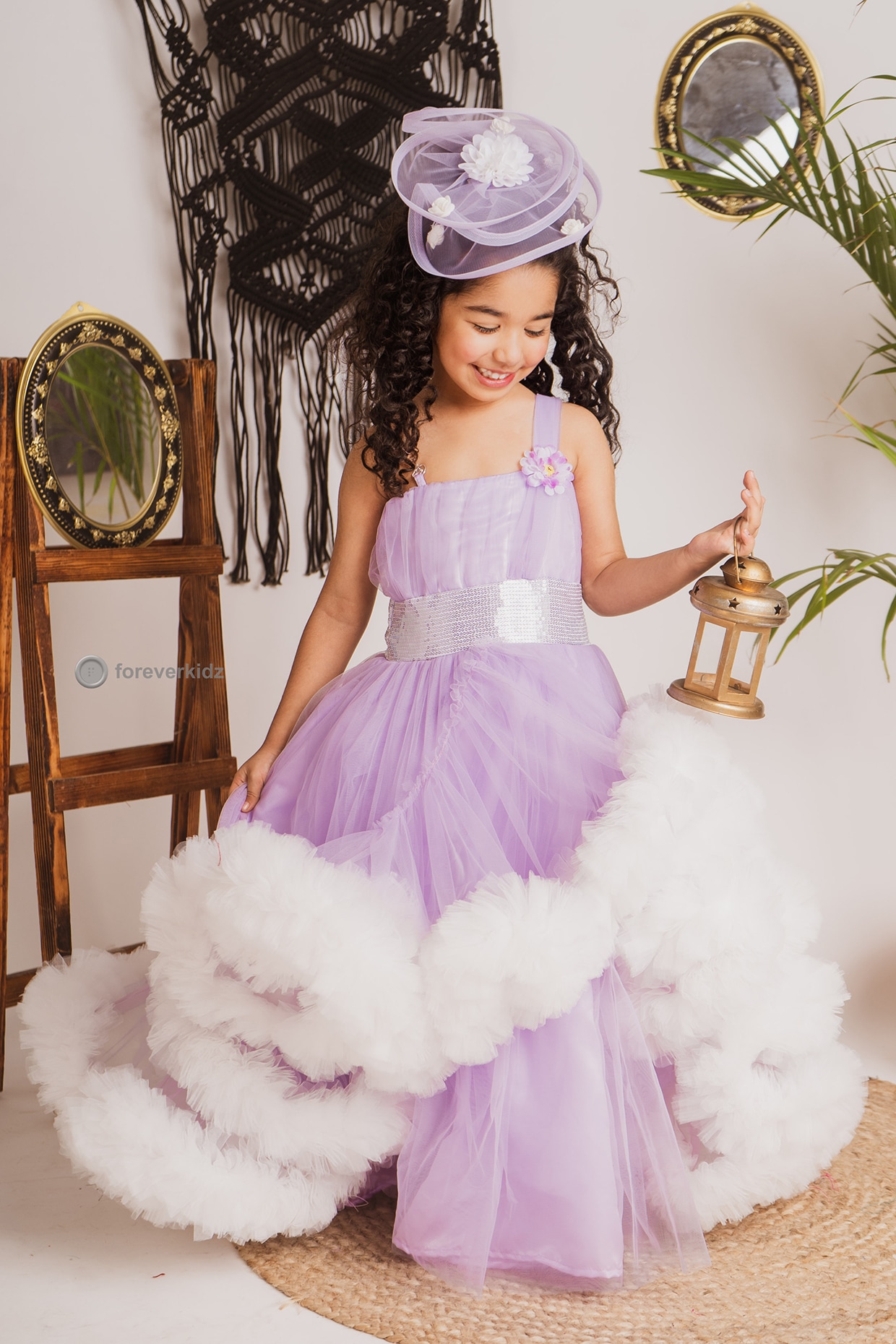 Buy Purple Ruffled gown for 7 8 Year Girls Online from Indian Luxury Designers 2024