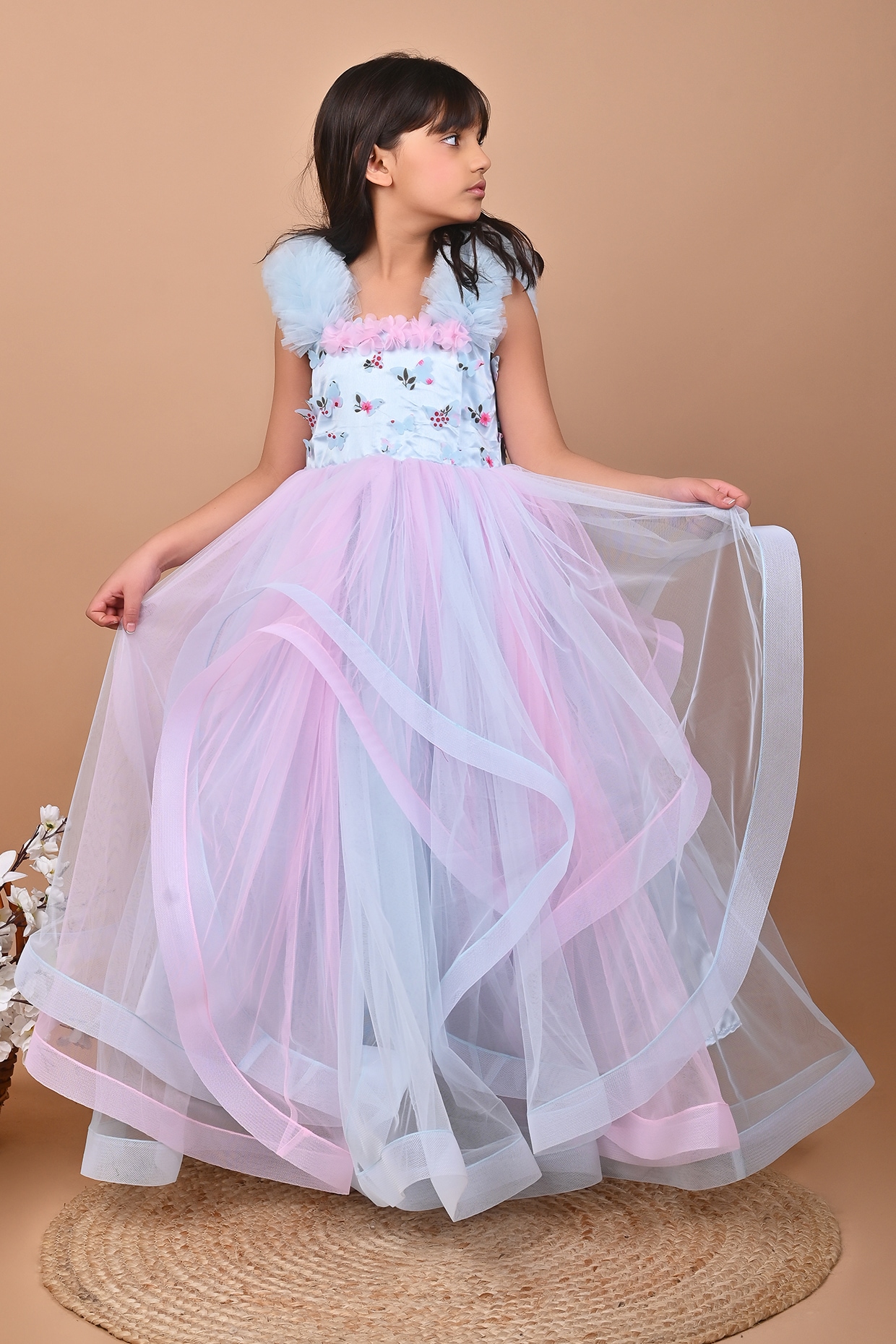 Buy Ruffled gown for 9 10 Year Girls Online from Indian Luxury Designers 2024