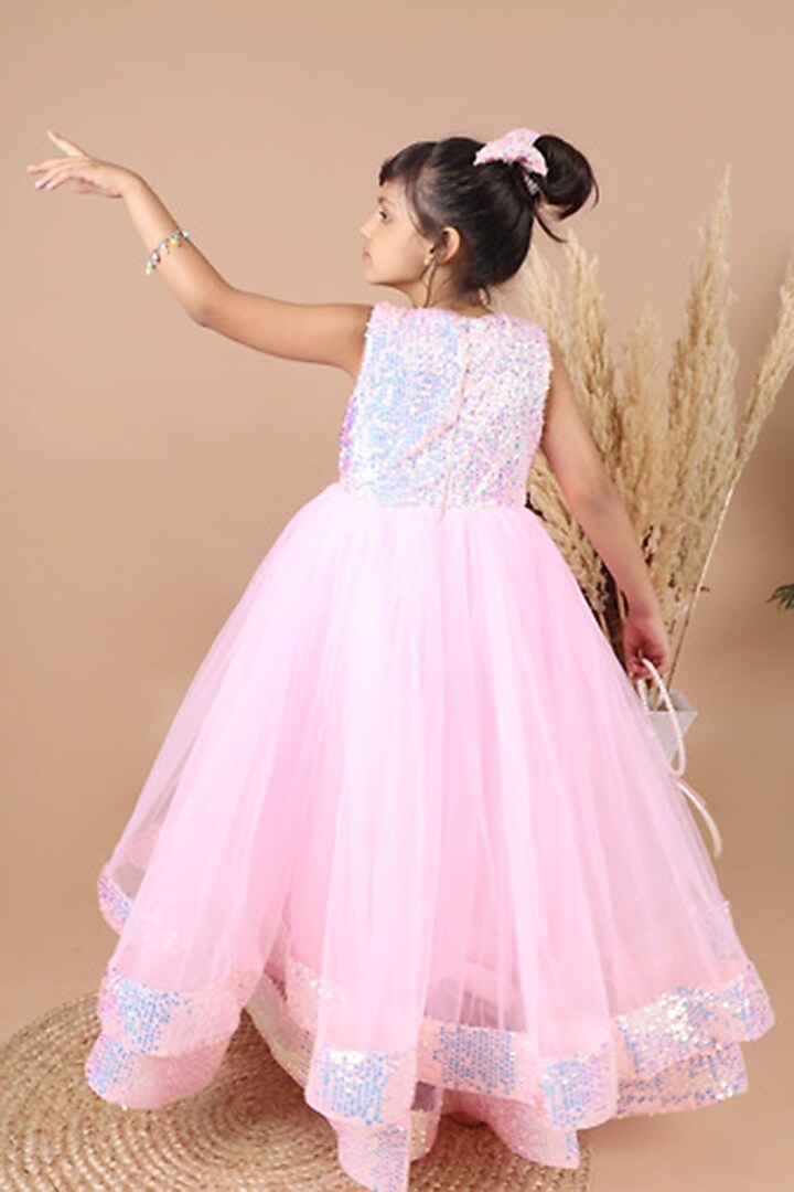 Pink Sequins & Soft Tulle Gown For Girls by Foreverkidz at Pernia's Pop Up Shop