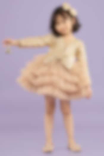 Golden Sequins & Soft Tulle Net Dress For Girls by Foreverkidz at Pernia's Pop Up Shop