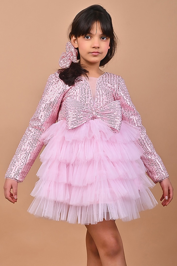 Pink Soft Tulle Net & Sequin Dress For Girls by Foreverkidz at Pernia's Pop Up Shop