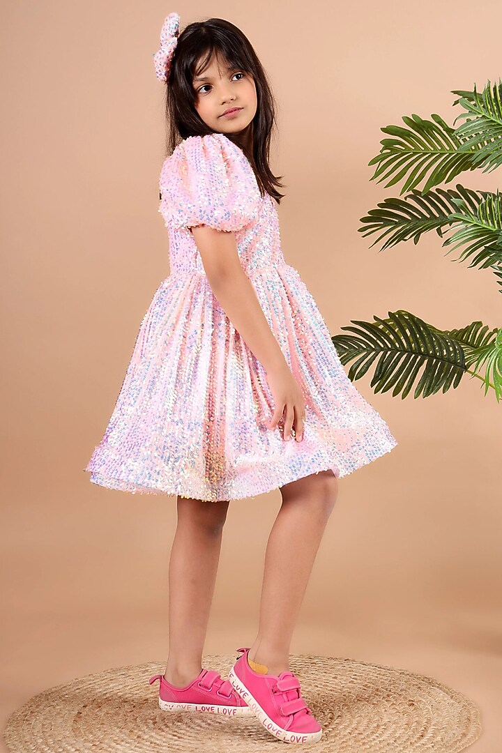Pink Sequins Dress For Girls by Foreverkidz at Pernia's Pop Up Shop