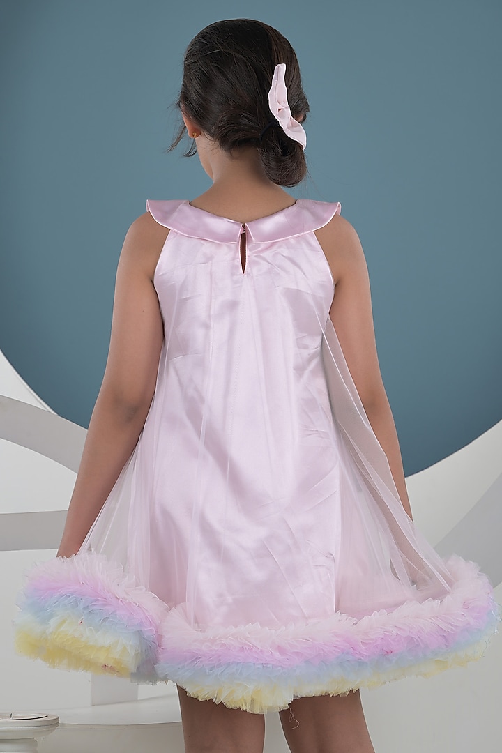 Pink Soft Tulle & Satin Dress For Girls by Foreverkidz at Pernia's Pop Up Shop
