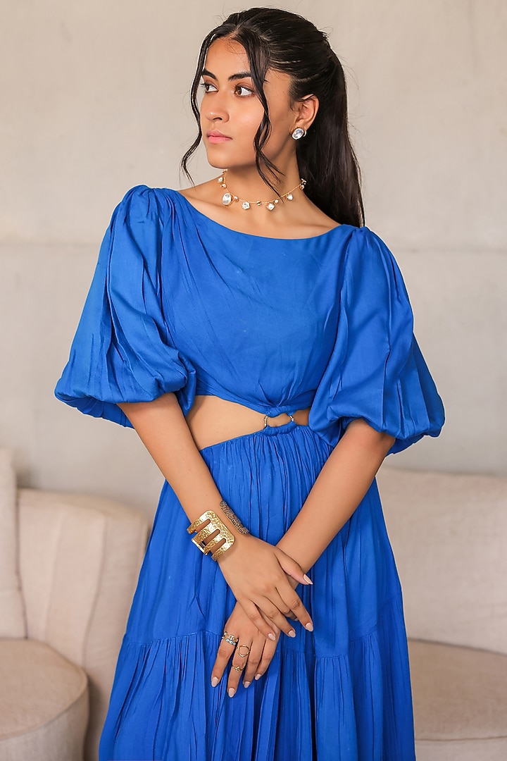 electric blue summer dress SASHA ELECTRIC BLUE MAXI DRESS | CULT MIA main image 1