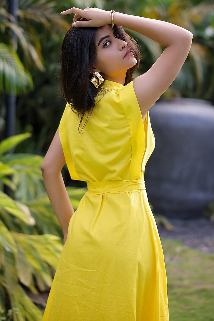 Yellow Rayon Maxi Summer Dress by Foram Patel at Pernia's Pop Up Shop