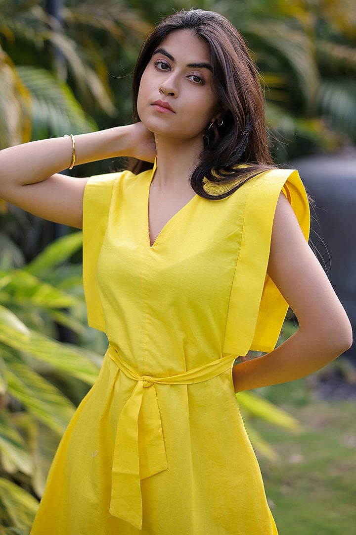 Yellow Rayon Maxi Summer Dress by Foram Patel at Pernia's Pop Up Shop
