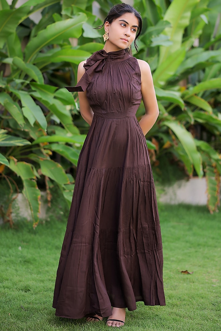 artisanal brown dress Brown Demelza dress