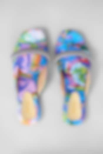 Blue Rexine Flats by Foot Fuel at Pernia's Pop Up Shop