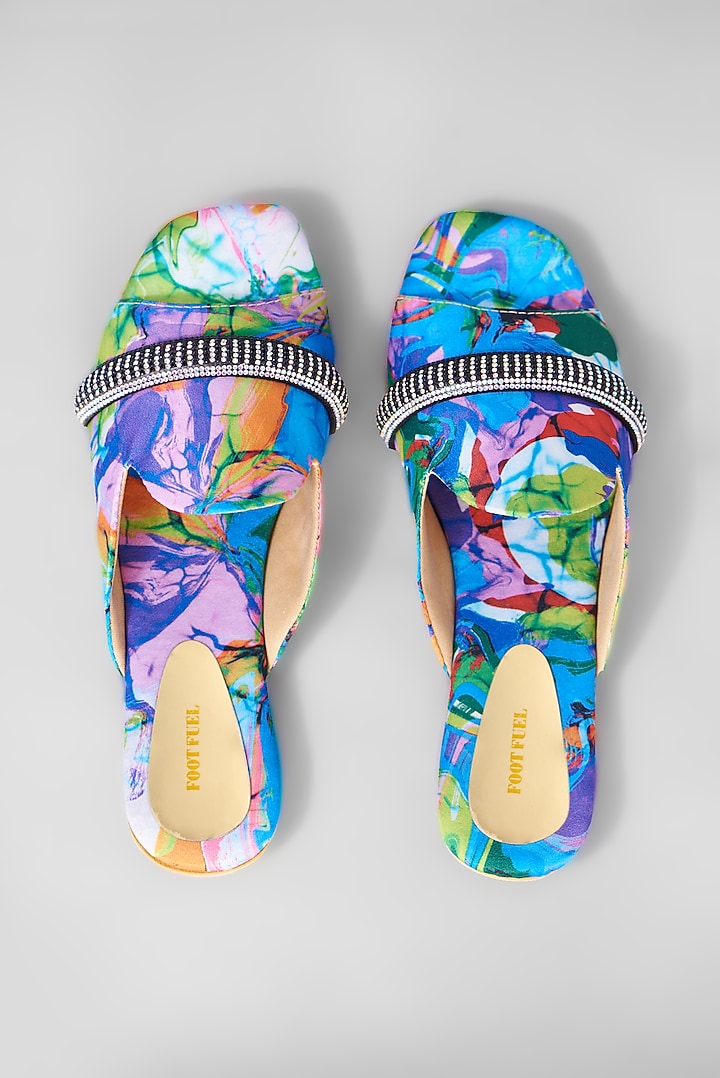 Blue Rexine Flats by Foot Fuel at Pernia's Pop Up Shop