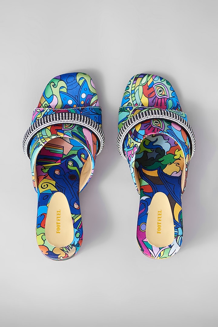 Blue Rexine Sandals by Foot Fuel at Pernia's Pop Up Shop