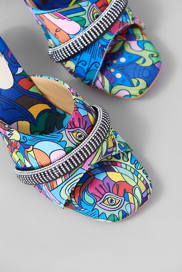 Blue Rexine Sandals by Foot Fuel at Pernia's Pop Up Shop