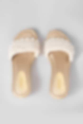 Gold Rexine Embellished Heels by Foot Fuel