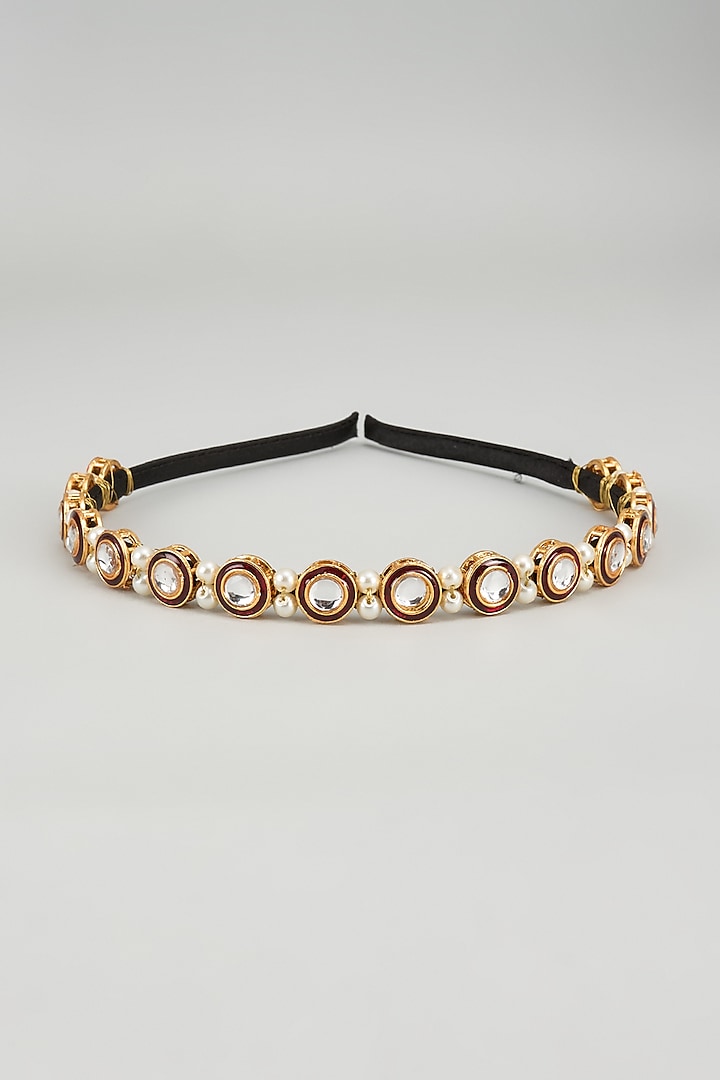 Gold Broach Metal Hairband by Foot Fuel