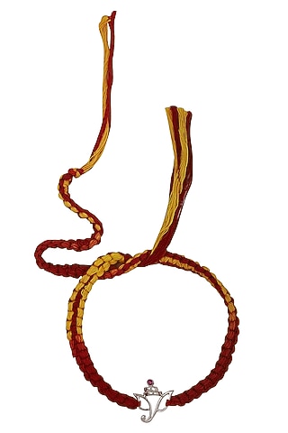 Lord Ganesha Pendant and Moli Thread Rakhi Set by FOURSEVEN
